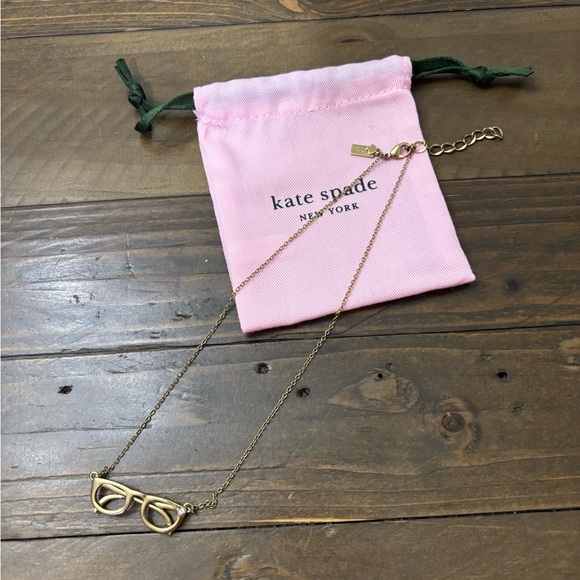 Kate Spade Gold Toned Glasses Pendant Necklace - Picture 2 of 5